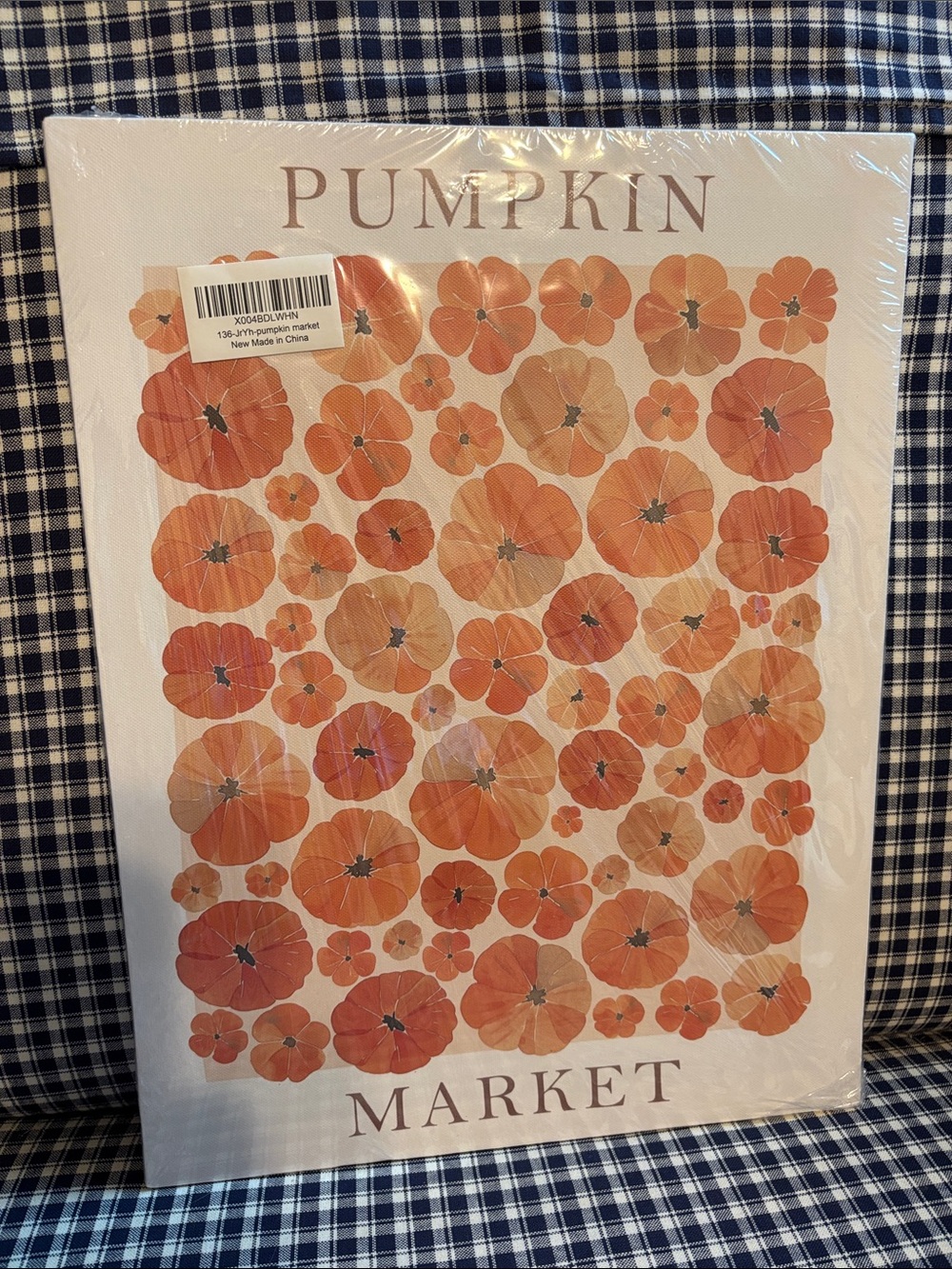 Pumpkin Market Orange Floral Canvas Wall Art